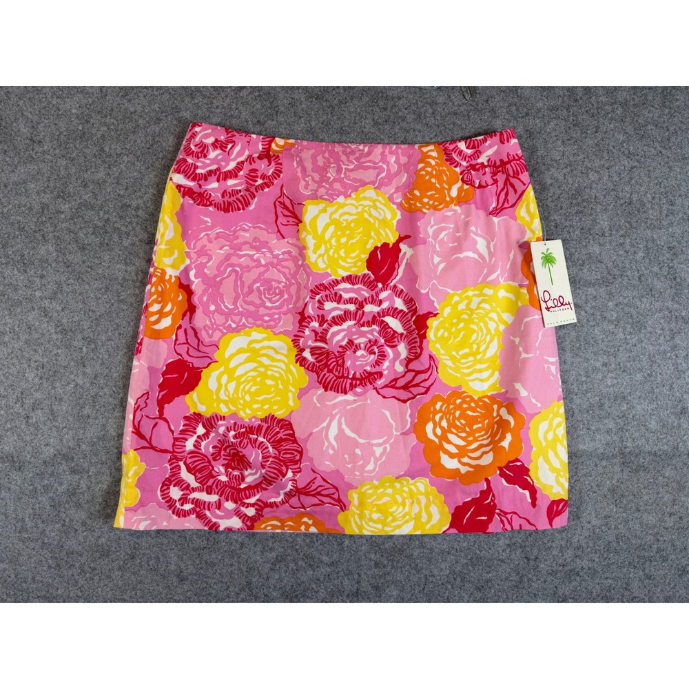 Lilly Pulitzer Simple Skirt Womens 12 Pink Floral NWT 40460 Winners Circle